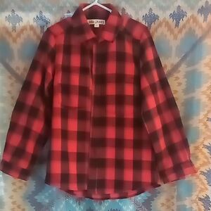 Red and Black Boys Plaid Shirt
